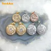 Pendant Necklaces 5pcs Round Delicate Rose Gold Clear Cubic Zircon Silver Plated Necklace Brass Charms Women Handmade Girls Jewelry Gifts