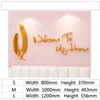 Wall Stickers 4 Colors Letters Light Luxury Porch Decals Simple 3d Mural For Bedroom Layout Golden Feathers Welcome Dec