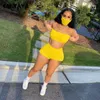 Women's Tracksuits Lemon Gina Women Set Solid Sleeveless Strapless Super-short Tops Sheath Elastic Shorts 2 Piece Sets With Mask Tracksuit