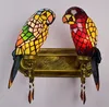 Стеновая лампа витража с двойным попугаем светодиодное приспособление современное стиль
