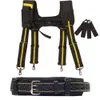 Tool Bag Heavy Work Tool Belt Suspenders Nail Pocket Set Adjustable Lumbar Support Multi Function Tooling Braces for Carpenter Electricia 230130