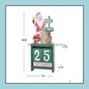 Julekorationer 3D Wood Calenders söta Santa Milu Deer Snowman Tryckt Kalender Barn gåvor Party Gift Xtmas Yhm33Zwl Drop dh4ok