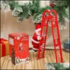 パーティー好の電気クライミングはしごサンタクロースクリスマスおもちゃフィギュラインオーナメントクラフトクリスマスフェスティバルXams木ぶら下がっている装飾p otptf