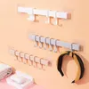 Hooks Rails 6 op de wandhanddoek Rek Punch Gratis ZUCHTBUW Deur Hanger Key Holder Hoed voor keukenbadkamer