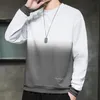 Men's Hoodies & Sweatshirts 2023 Autumn Winter Round Neck Long Sleeve Gradual Two Tones Sweatshirt For Men