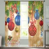 Vorhang Weihnachtsbaum Ornamente Sphärische Tüll Vorhänge für Wohnzimmer Dekoration Schlafzimmer Sheer Küche Fenster Behandlung
