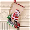 Kerstdecoraties Boom Kous Elk Bear Snowman Patroon Santa Claus Gift Candy Sock Bag Hanger Kerstmis Decoratiebomen Hangen S DHVMT