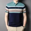 Men's T-Shirts Top Grade 95% Cotton Summer Brand Designer Polo Shirt Regular Design Stripped Short Sleeve Casual Fashions Clothes 230131