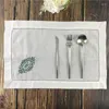 Serviette de table 12 pièces tissu monogrammé 14 "x 20" napperons en lin blanc/ourlet/broderie initiale W pour un déjeuner ou un dîner élégant