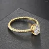 Обручальные кольца Ellipse Crystal Twist Color для женщин 4 блестящие цирконы знакомства с брачным кольцом модные украшения R767