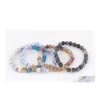 Bracelets porte-bonheur jolie tête de hibou Bracelet couleur pierre beautifly bijoux Pseras Hombre perlé livraison directe Dhwle