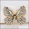 Pinnen broches schattige vlinder voor vrouwen strass kristaljurk accessoires cadeau 32 d3 drop levering sieraden dhwta