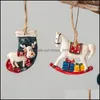 Décorations De Noël Mignon Pendentif Dessin Animé En Bois Noyer Homme Cheval De Troie Pendentifs Vacances Wy1429 Drop Delivery Home Garden Festive Dhssv