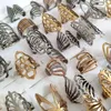 Cluster Rings Wholesale 50pcs/lots Styles Mixed Quality Artistic Stainless Steel Exaggerated For Men & Women Vintage Jewelry Color Mix
