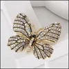 Broches Broches Mignon Papillon Pour Femmes Strass Cristal Robe Accessoires Cadeau 32 D3 Drop Delivery Bijoux Dhwta