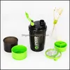 Wasserflaschen 500 ml Protein Shaker Mixer Mixer Cup Sport Workout Fitness Gym Training 3 Schichten Mtifunction Flaschenbehälter DH134 DHDFY