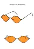 Occhiali da sole Montatura nera Fetta arancione A forma di labbro Tendenza moda d'avanguardia Retro coreano Misterioso Protezione degli occhi Donne