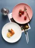 Plates Nordic Dinner Set And Dishes Dinnerware Pasta Ceramic Salad Plate Talerze Obiadowe BG50DP
