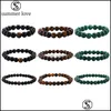 Brins de perles de haute qualité Black Tiger Eye Bouddha Bracelets Perles de Malachite Naturelles Priez Richesse Chanceux Style Classique Bijoux Pour Dhy7V