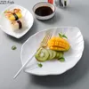 Plates Creative Leaf Plate Ceramic Sushi Dessert El Restaurant Decoration Dipping Pickles Serving Modern White Tableware