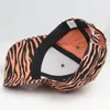 Ball Caps Women's Fashion Printed Striped Zebra Baseball Cap Men's Casual Adjustable Dad Hat Novelty Style Orange Blue White