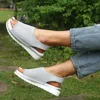 Sandaler Kvinna damplattform kilar kvinna slip på kvinnor mode fasta skor kvinnors bekväma skor plus storlek 2023 sommar