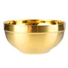 Bowls Stainless Steel Golden Sanding Bowl Korean Double-layer Kimchi Cold Noodle Salad Kitchen Sauce Dish Plate