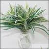 장식용 꽃 화환 인공 식물 플라스틱 녹색 잎 chlorophytum 홈 정원 발코니 장식 배경 ou ot2e3