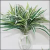 Decorative Flowers Wreaths Artificial Plants Plastic Green Leaves Chlorophytum Fake For Home Garden Balcony Decoration Backdrop Ou Ot2E3