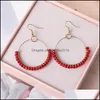 Hoop Huggie Bohème Rond Cercle Perles Boucles D'oreilles De Mode À La Main Or Couleur Grande Boucle D'oreille Pour Les Femmes Fête De Mariage De Vacances Bijoux Dr Oto4C