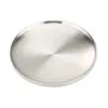 Plates Stainless Steel Double Layer Round Dinner Plate Heat Insulation Dish Anti-scald Bowl Korean Seasoning 367A