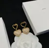 Роскошные дизайнерские серьги с бриллиантами в форме сердца, модные брендовые серьги, золотые, серебряные серьги-гвоздики, женские серьги-гвоздики высокого класса, ювелирные изделия
