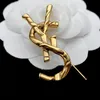 Bamboe Textuur Designer Brief Broche Pins Y Mode Roestvrij Staal Hoge Kwaliteit Sieraden Vrouwen Mannen Gouden Broches Liefhebbers Gift