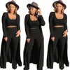 Zweiteilige Damenhose, 3-teiliges Set für Damen, drei Langarm-Cardigans, Crop-Top, März- und Herbstkleidung für Outfits, Trainingsanzug 230131