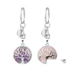 Porte-clés Pierre Naturelle Original Porte-clés Arbre De Vie Porte-clés Sier Couleur Guérison Cristal De Voiture Décor Porte-clés Pour Femmes Hommes 471C3 D Dhaes