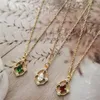 Choker Chokers Three Color Choice Geometric Hollowed Out Zircon Water-drop Pendant Sweety Fashion Simple Short NecklacesChokers Llis22