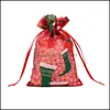 Weihnachtsdekorationen Candy Bag Bronzing Organza Dstring Beutel Geschenk Schmuck Verpackung Taschen Weihnachtsdekoration Verpackung Drop Lieferung H Dhvjc