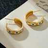 Hoop Earrings Fashion Blue Dripping Oil Pendant Turkis Lucky Eye Dangle Drop For Women Party Jewelry Gift 2023