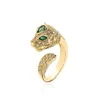 Anneaux de mariage ACHETER Mode Or Couleur Léopard Bague Ouverte Pour Femmes Fille Réglable De Luxe CZ Zircone Pave Réglage Bijoux