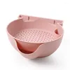 Plates Double Drain Basket Bowl Rice Washing Kitchen Sink Strainer Vegetables Fruit Container Household Gadget Colander