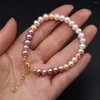 Strand 2023 Sprzedaż naturalnej bransoletki dla słodkiej perłowej Bransoletki dla kobiet proste perełki mankietowe bransoletki Boletka rocznicowa biżuteria