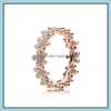 Ringas de banda Sier empilhável Infinite Heart Daisy Flower Ring For Women Original Brand Jewelry Greet Drop Delivery Dhimi