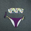 Dames badmode zomer sexy bikini sets 2 stuks dames bloemenprint boob buis top zwembroek zwempak badkleding strandkleding