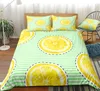 Bedding Sets Lemons Duevt Cover Set Fruits Golden Bed Linen Striped Green Stripe Home Textile Bedclothes