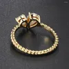 Wedding Rings Glanzende kristallen hartbetrokkenheid voor vrouwen draai gouden kleur vinger ring Valentijnsdag geschenken voor meisjes mode sieraden r765