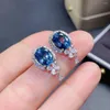 Stud Earrings Real 925 Sterling Silver SAPPHIRE Earring For Women Luxury Aros Mujer Oreja Orecchini Jewelry