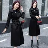 Women's Trench Coats Womens Long Jackets Full Sleeve Double Breasted With Sashes Coat 2023 Spring Chic Lady Windbreaker Outerwear
