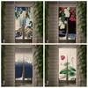 Cortina japonesa paisaje Natural puerta dormitorio cocina partición medio Panel decoración del hogar Blackout