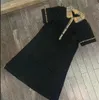 Abiti casual da donna Abito in cotone femminile Polo con risvolto da donna Gonne monopezzo Colletto Pullover lungo allentato Maglione a maniche corte Abito classico con fondo a righe