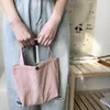 Storage Bags Ladies Bag Color Hand Carry Corduroy Lunch Shopping Reusable Eco Friendly Casual Tote